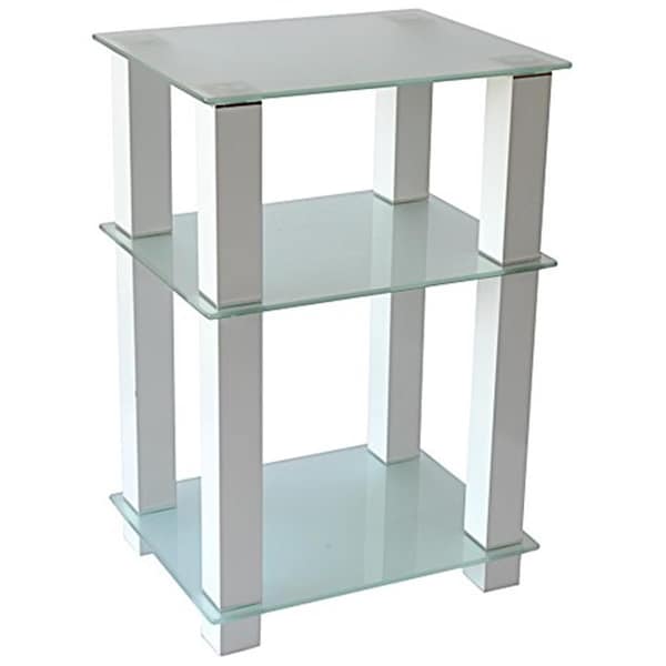 Doba-Bnt Extra Tall Glass, White LCD, Plasma TV Stand & Utility Table or End Table SA2647958 - main